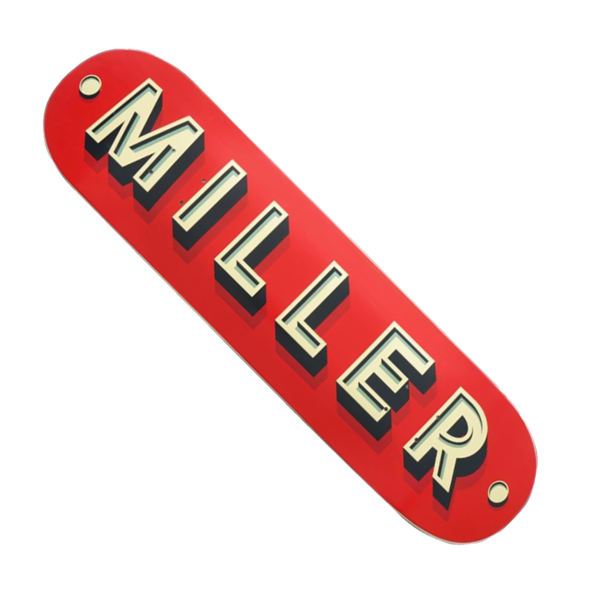 Miller Corporate Skateboarding Deck 8.5" Red